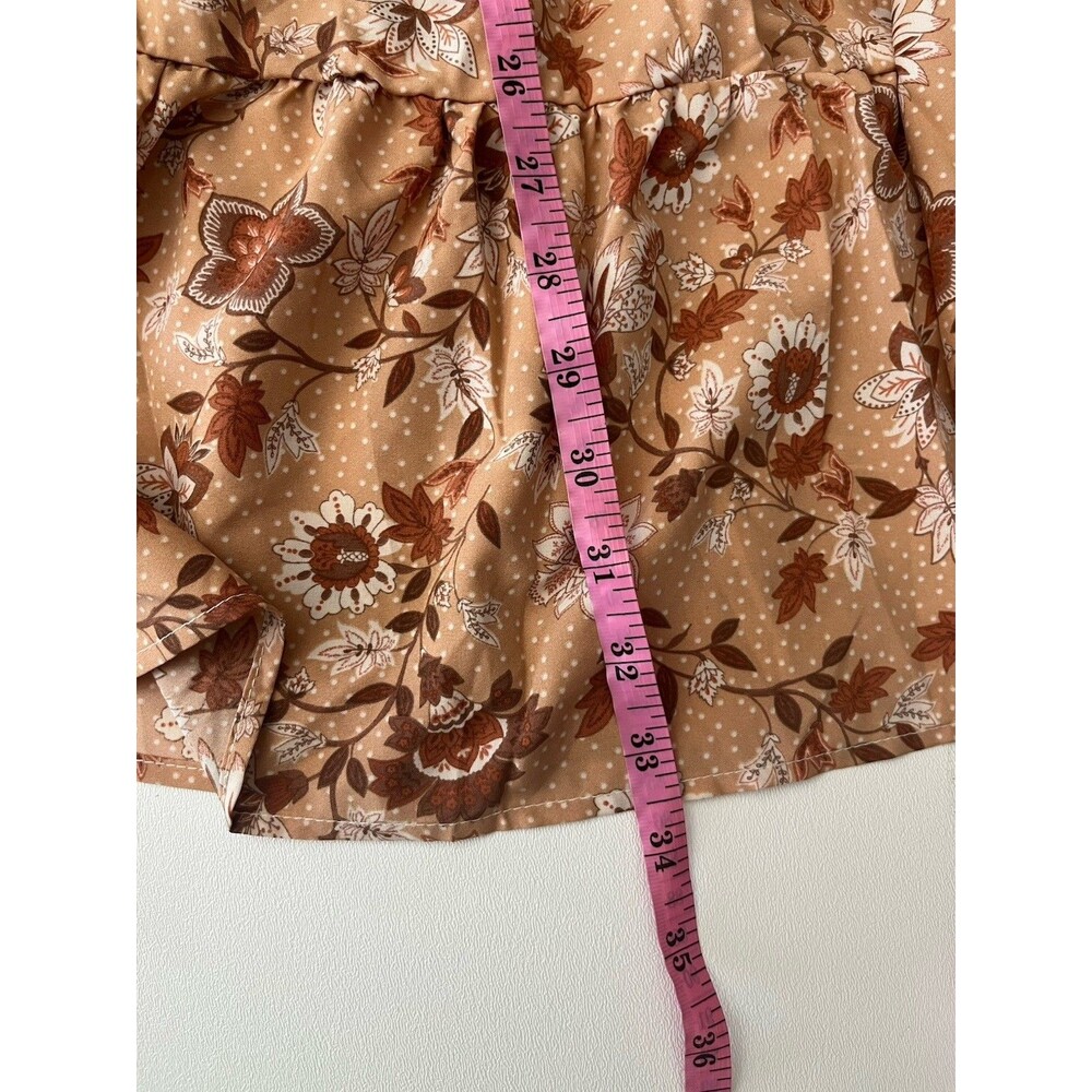 Mine Women’s A Line Dress Layered Button Down Small Floral V Neck Short Sleeve - Picture 7 of 12